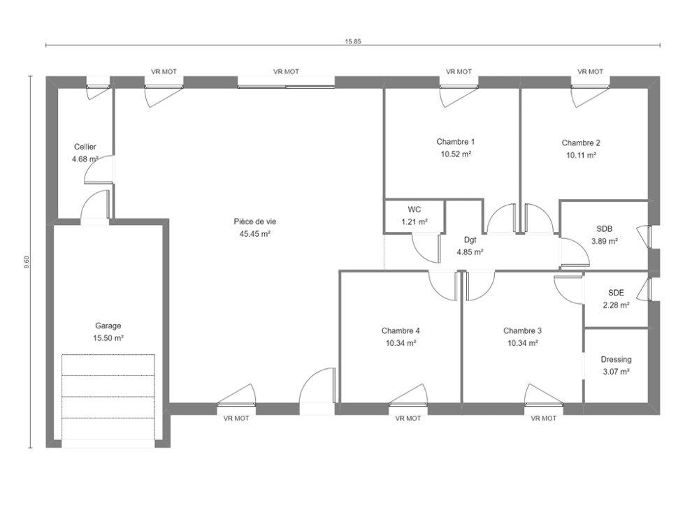 Plan Maison Etage 4 Chambres Avec Suite Parentale Plan de maison économique 4 chambres dont suite parentale