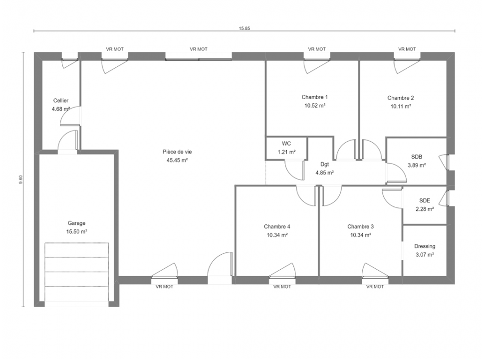 Plan De Maison économique 4 Chambres