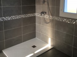 Douche avec receveur plat